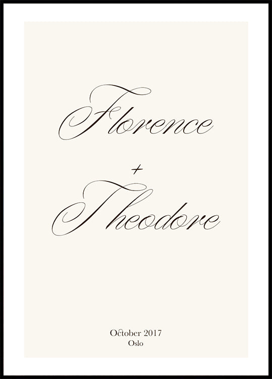 You + Me, Couple Names Poster