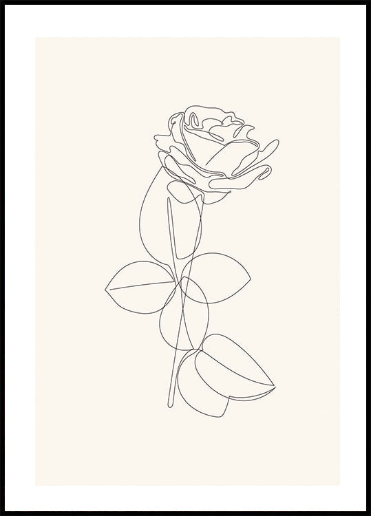 Line Art Rose Poster