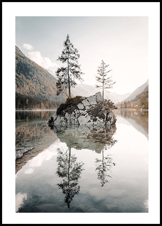 Tranquil Reflections at Lake Hintersee Poster