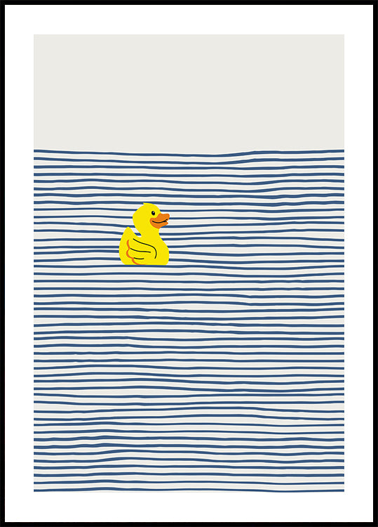 Yellow Duck Afloat  Poster