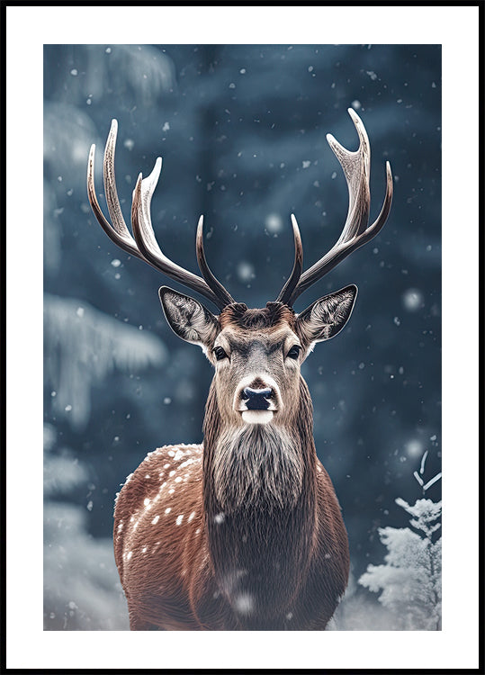 Majestic Winter Deer Poster