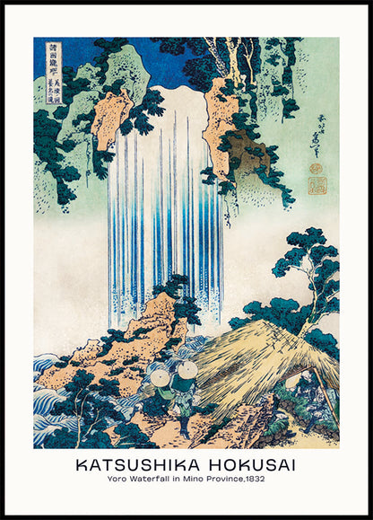 Katsushika Hokusai - Yoro Waterfall in Mino Province Poster