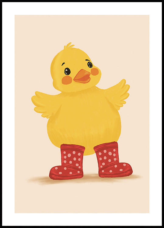 Little Duck in Red Boots Poster