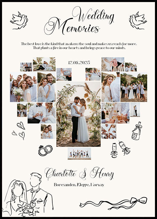 Wedding Memories Photo Collage Poster