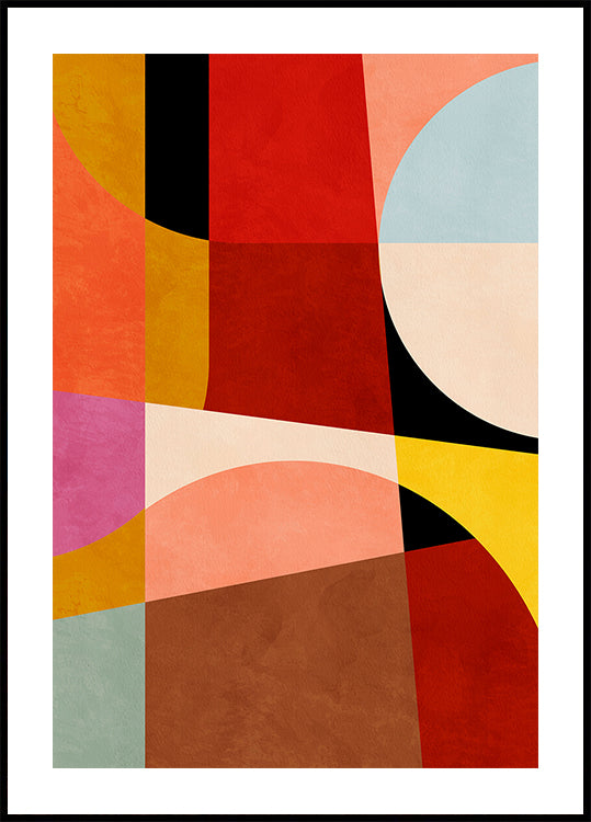 Warm Colors Bauhaus Geometry2 Poster (NEW)