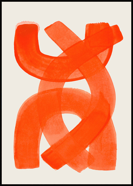 Orange Strokes Poster
