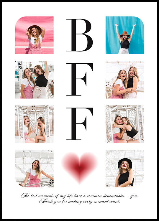 BFF Personalized Photo Collage Poster