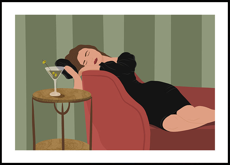 Woman with Martini Poster