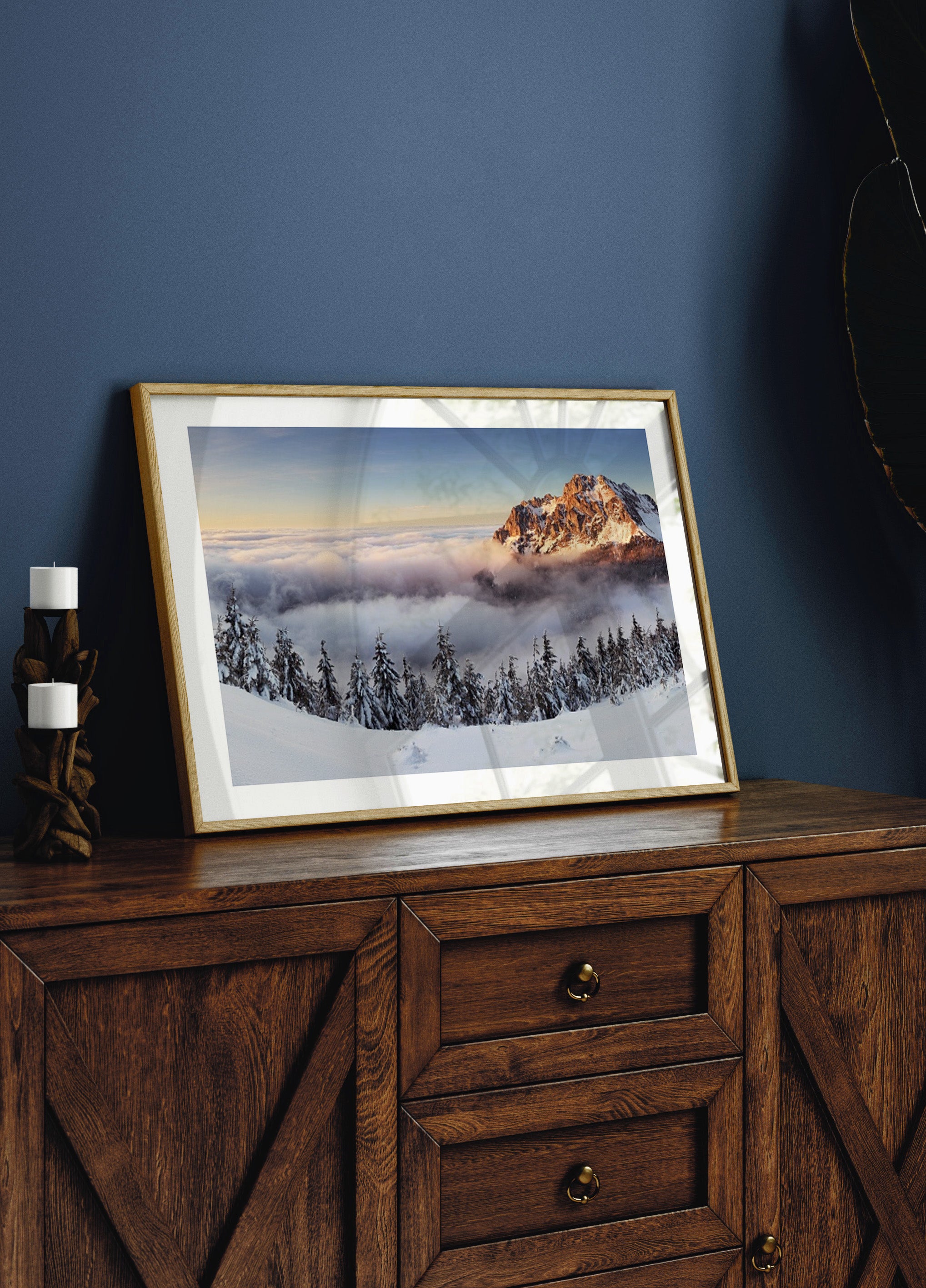 Golden Mountain Above Clouds