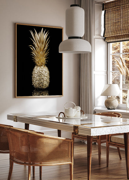 Golden Pineapple Art Poster