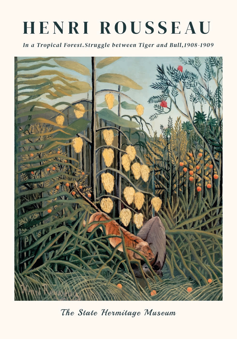 Henri Rousseau - In a Tropical Forest.Struggle between Tiger and Bull Poster