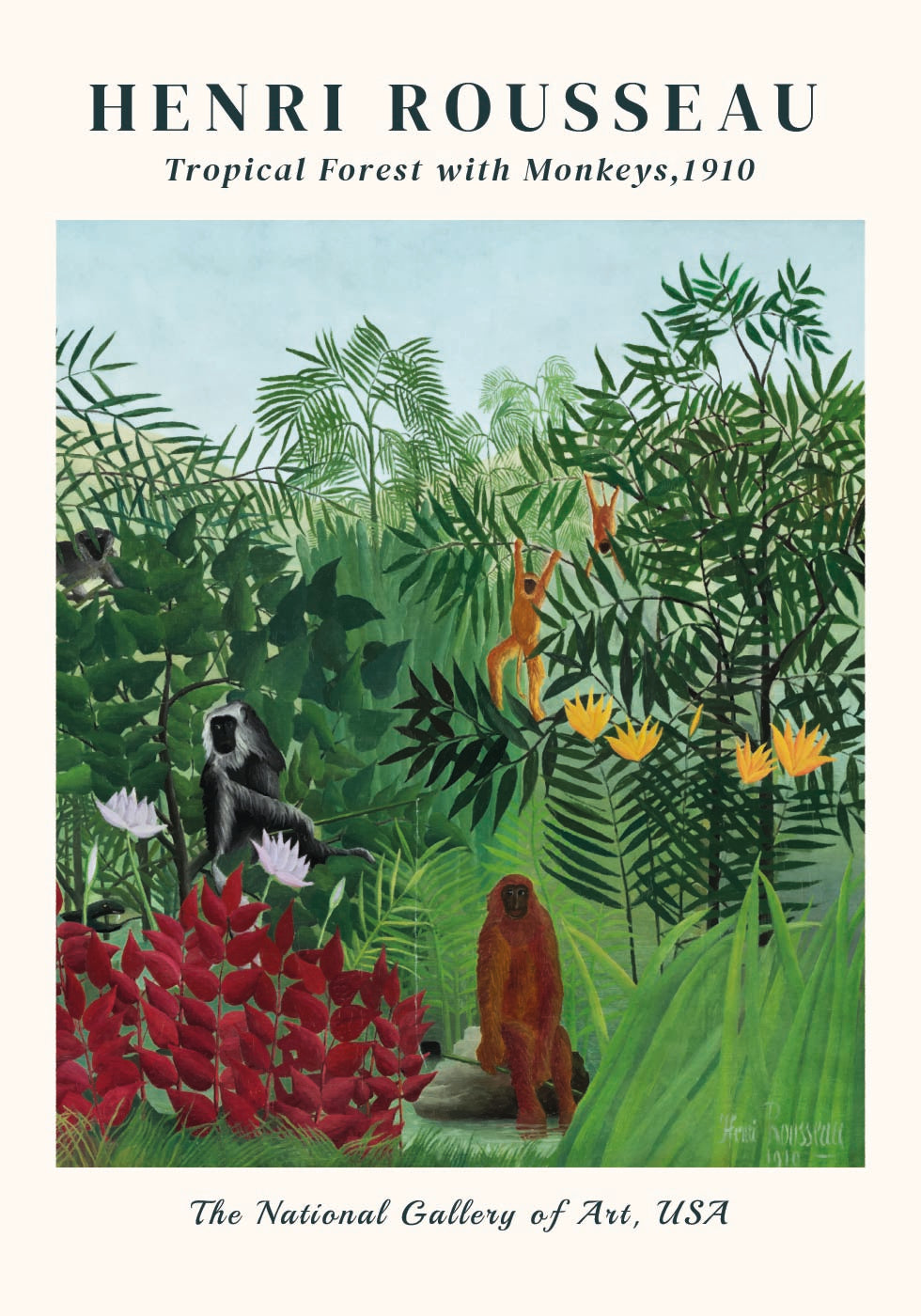 Henri Rousseau - Tropical Forest with Monkeys Poster