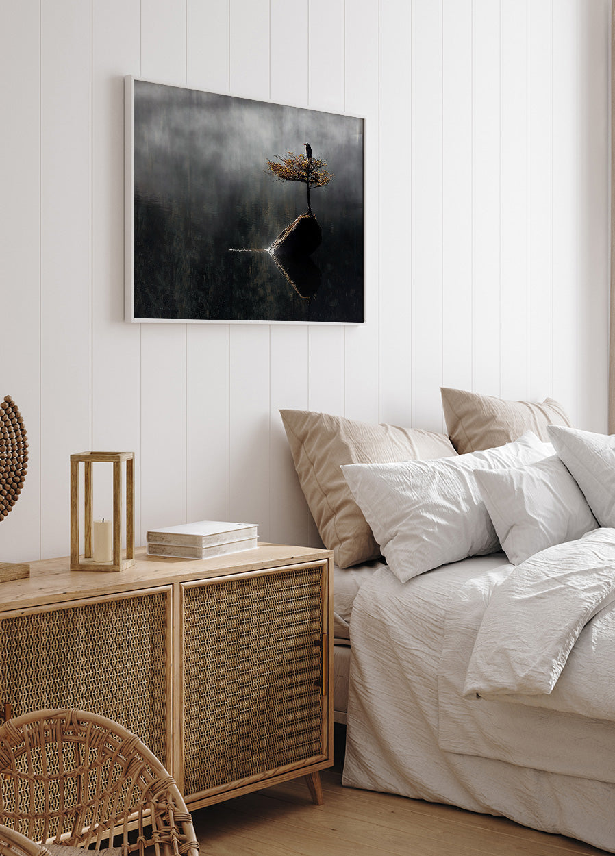 Heron Sitting On The Bonsai Tree Poster