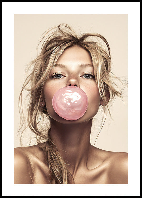 Bubble Gum Pop Portrait  Poster
