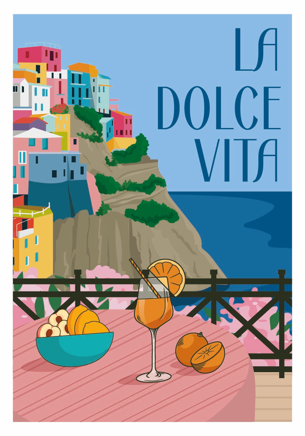 La Dolce Vita, Italian Coast and Aperitivo Poster