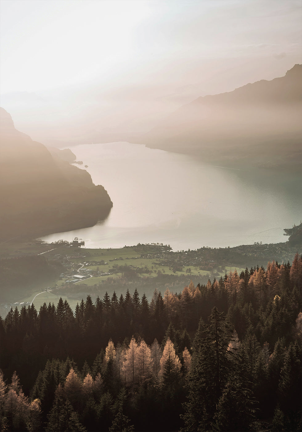 Lake and Mountain Views Poster