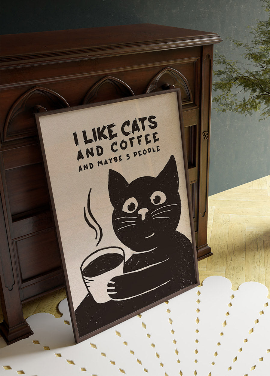 Like Cats and Coffee Poster