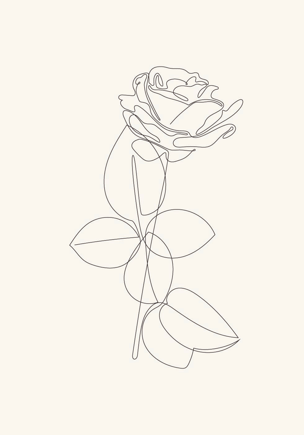 Line Art Rose Poster