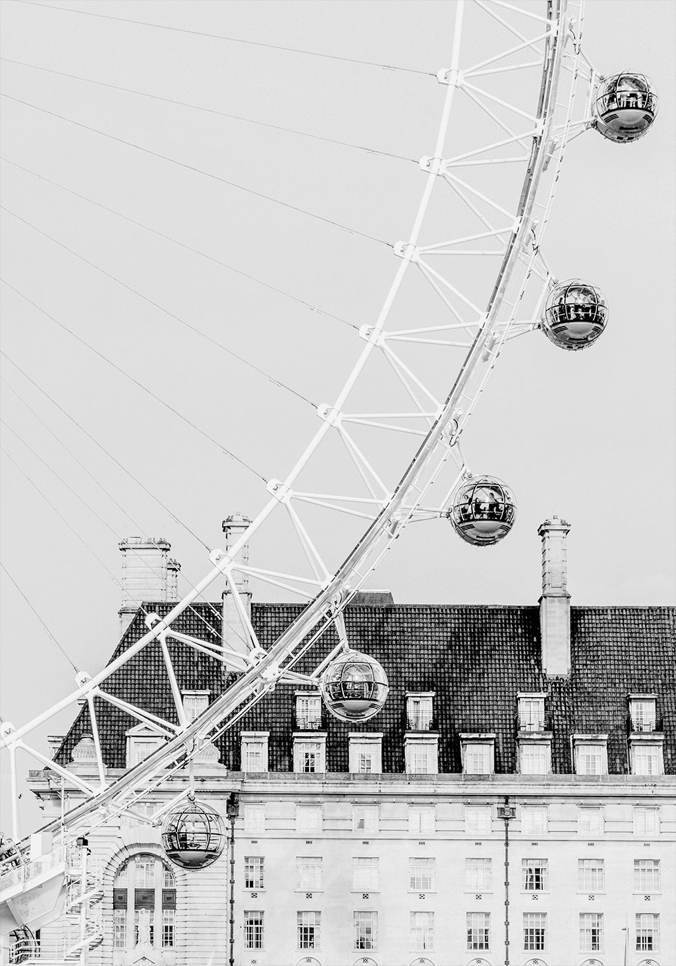 London Eye in Black and White Poster