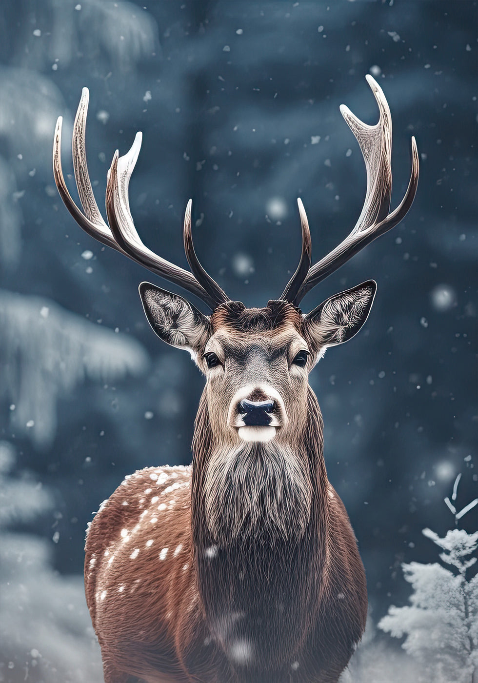 Majestic Winter Deer Poster