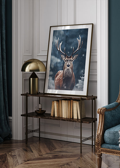 Majestic Winter Deer Poster