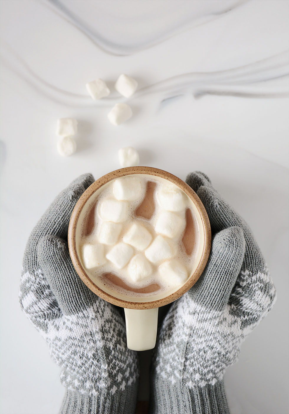 Hot Chocolate with Marshmallows and Cozy Mittens Poster