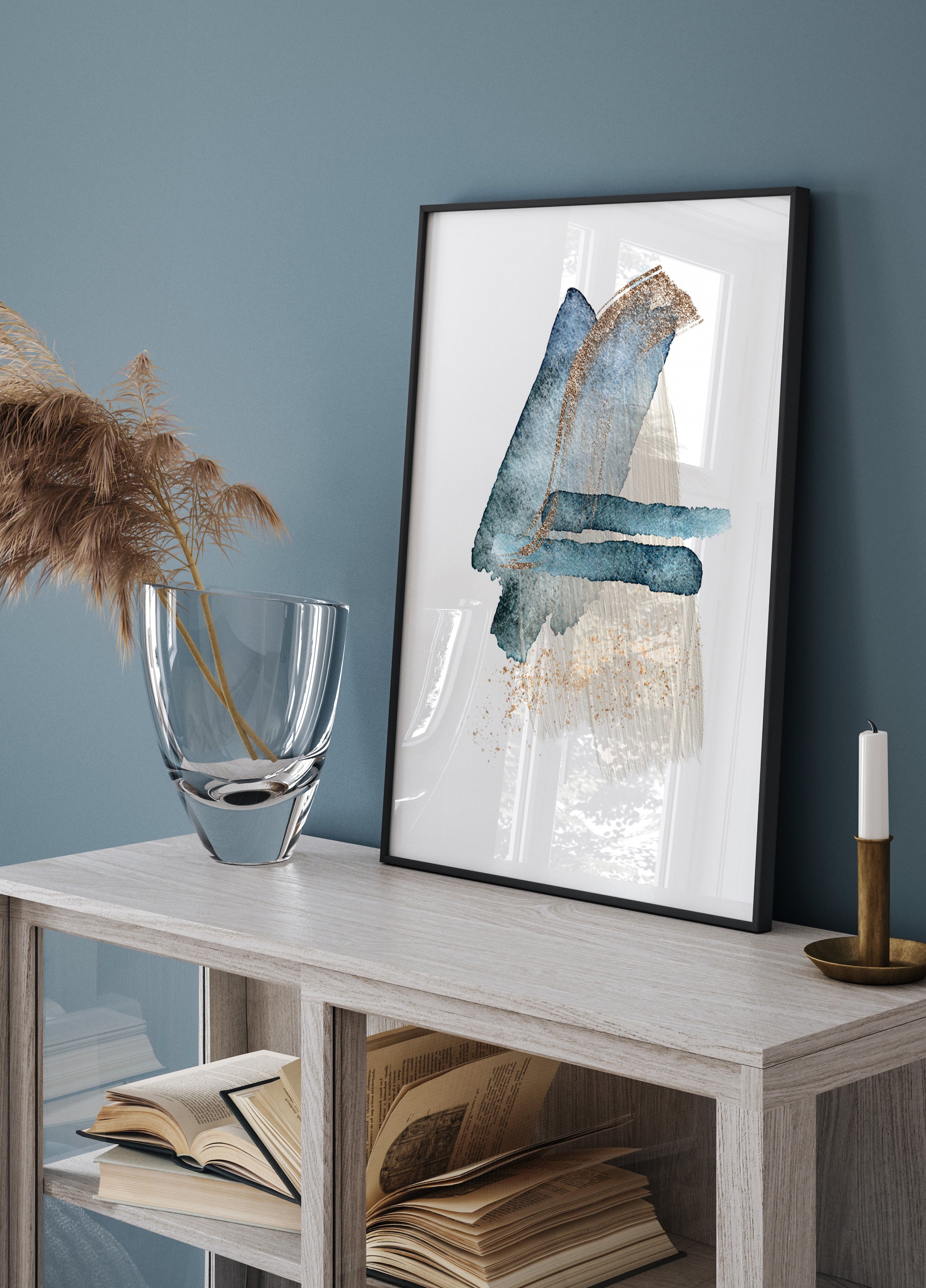 Modern Blue Gold Strokes