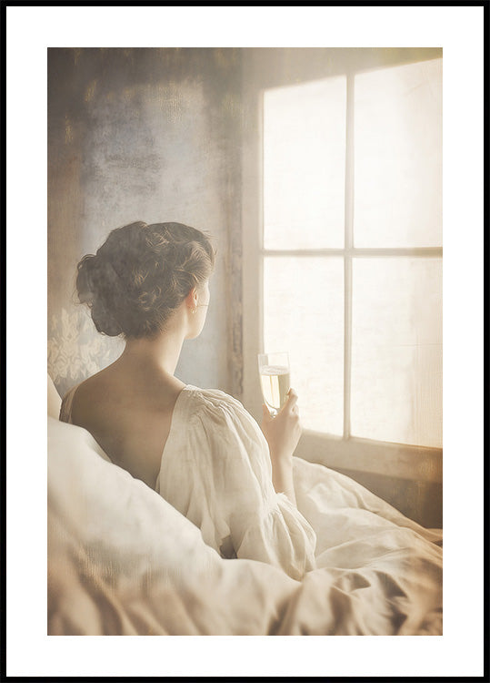 Moments of Stillness: Woman With Champagne Poster