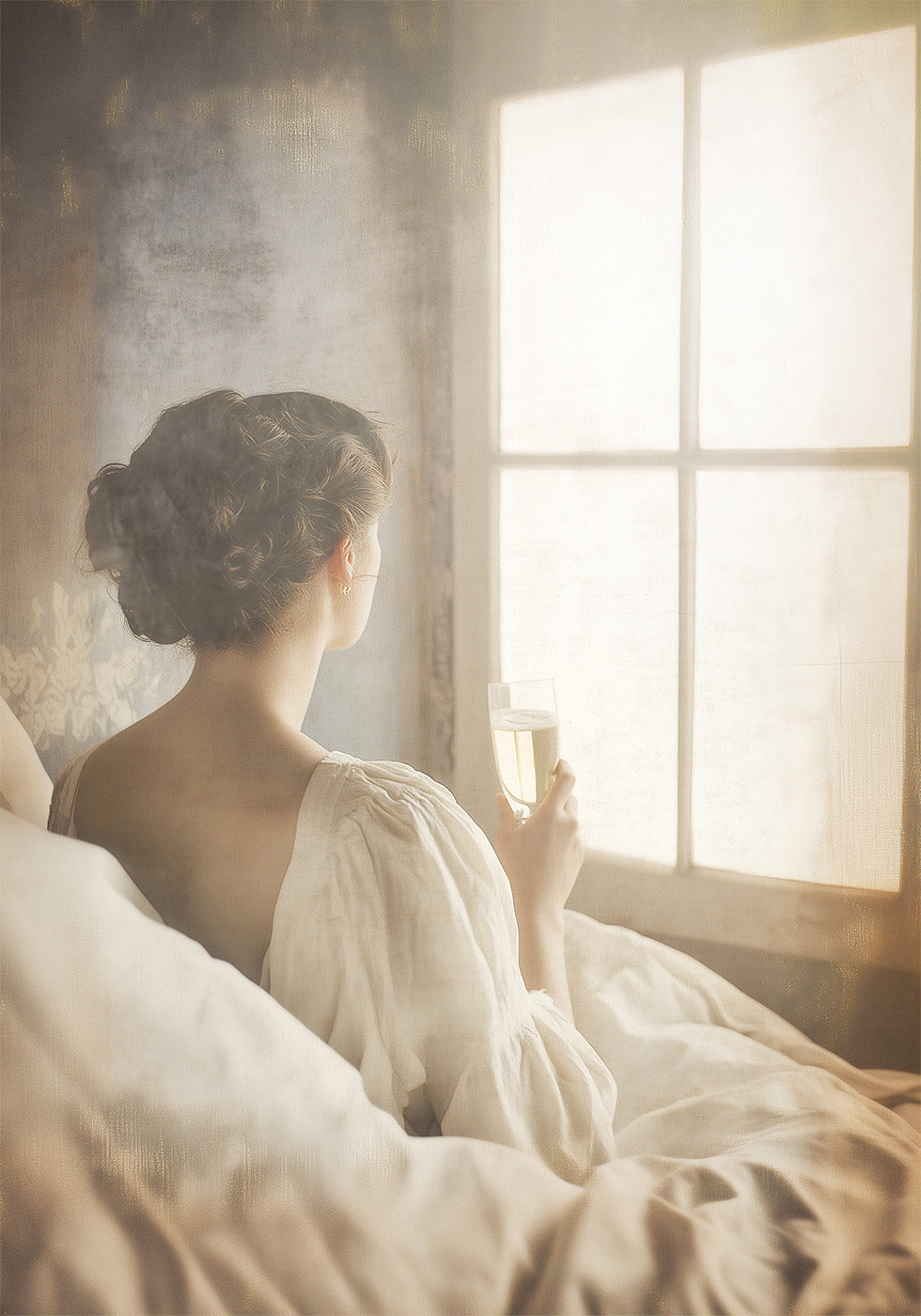 Moments of Stillness: Woman With Champagne Poster