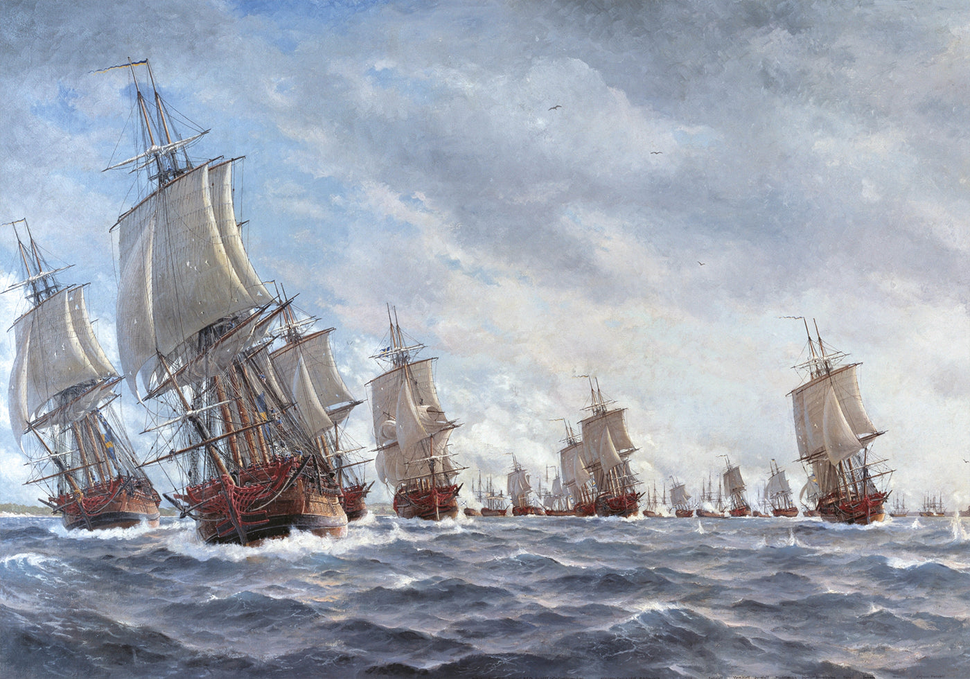 Naval Battle By Jacob Hagg Poster