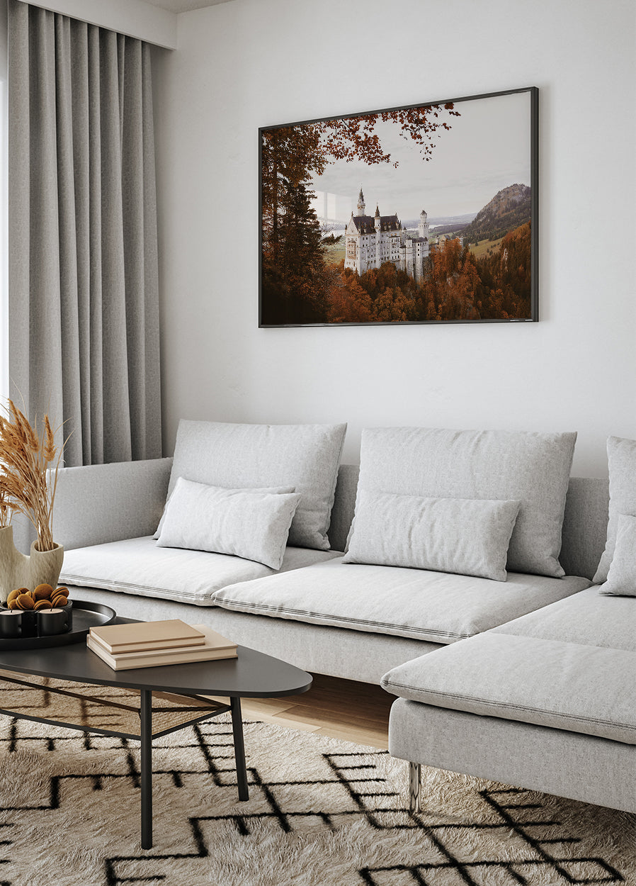 Neuschwanstein Castle in Autumn Poster