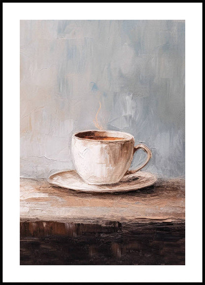 Neutral Coffee Art Moody Kitchen Poster