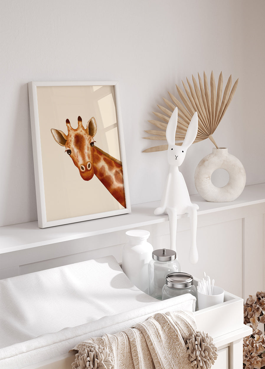 Peekaboo Giraffe Poster