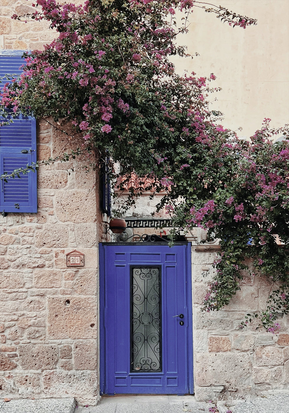 Pink Flowers Over The Door Poster