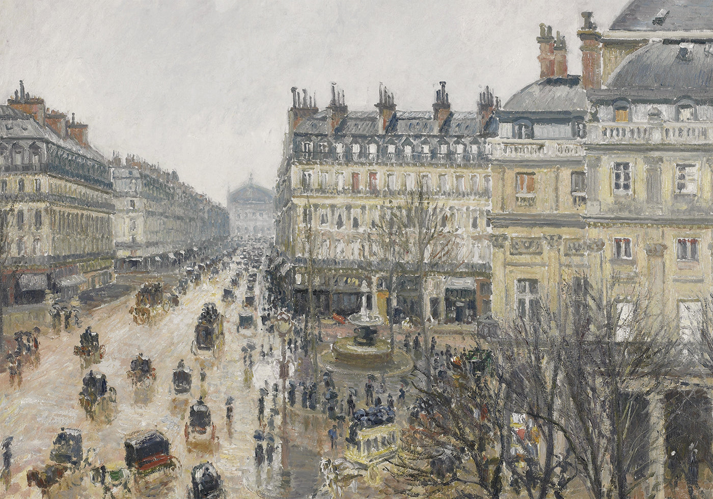 Place Du Thtre Franais Paris Rain By Camille Pissarro Poster