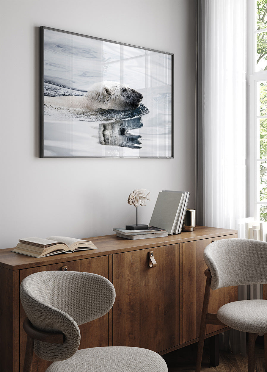 Polar Bear Swimming Poster