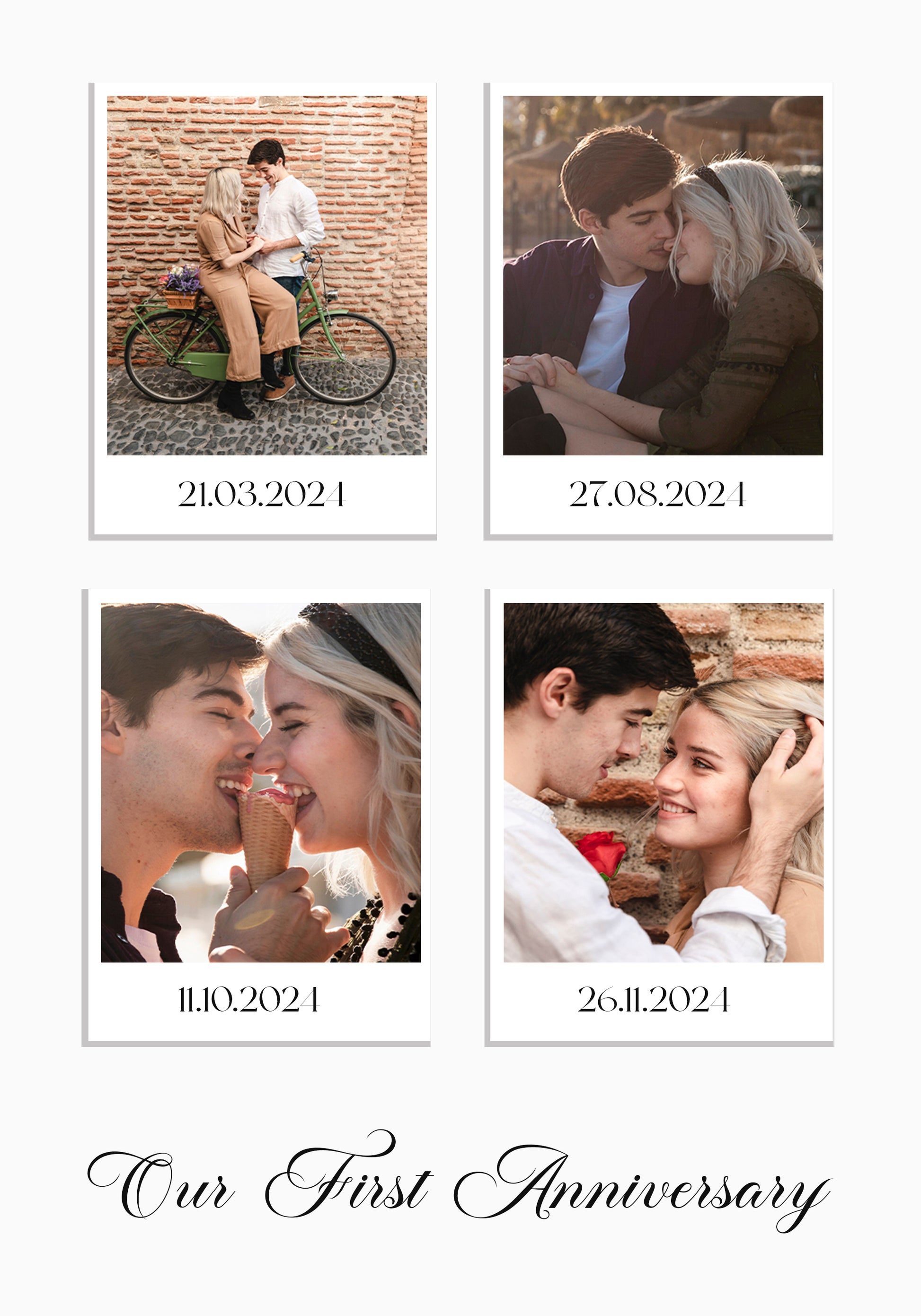 Couple Moments Photo Collage, 4 Polaroid Style Prints Poster