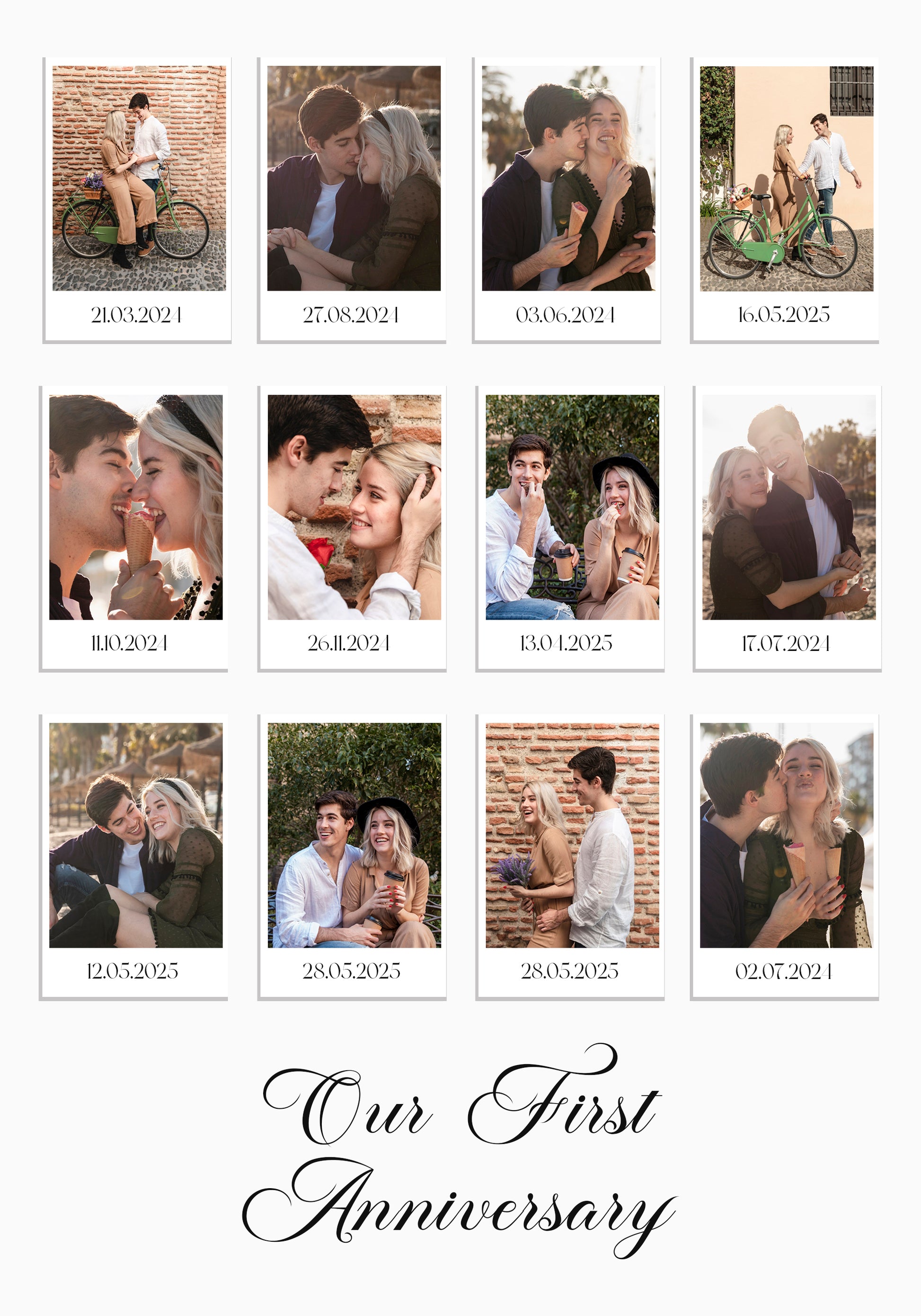 Couple Memories, Polaroid Style Photo Collage Poster