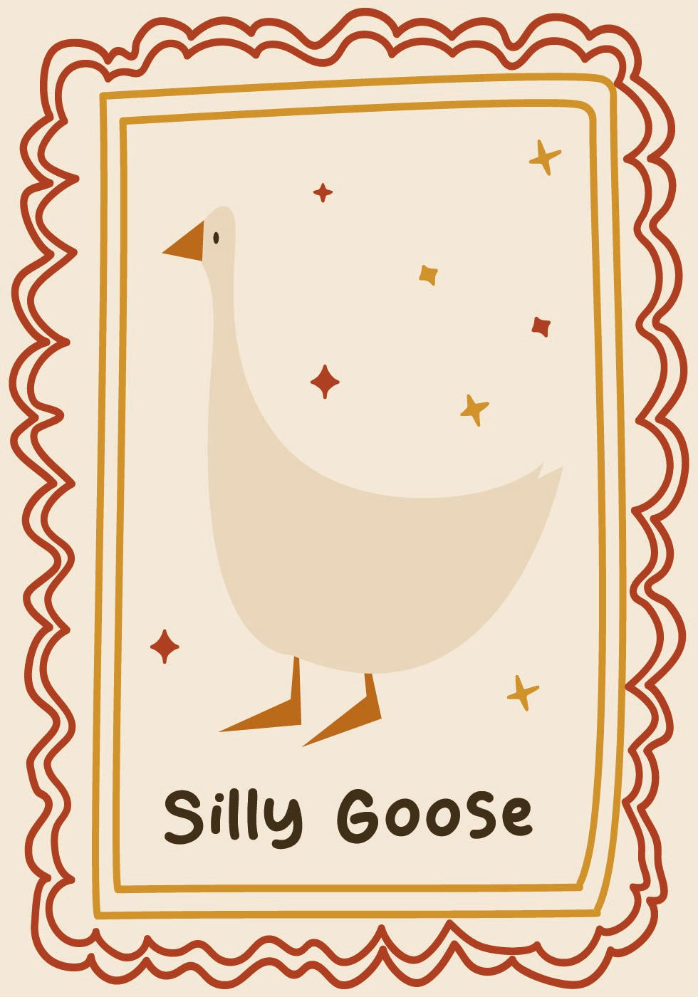 Silly Goose Illustration Poster