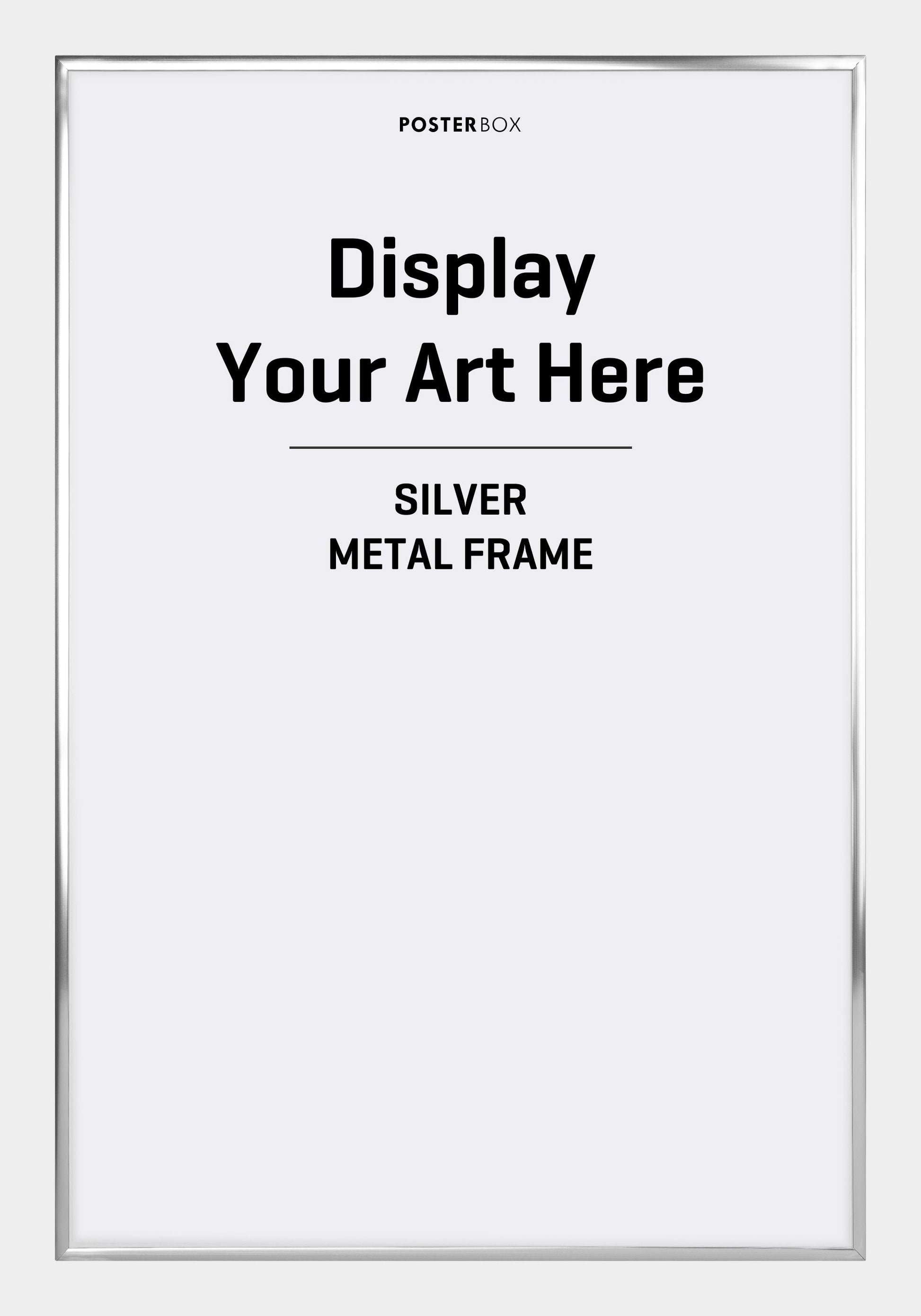 Silverfärgad metallram
