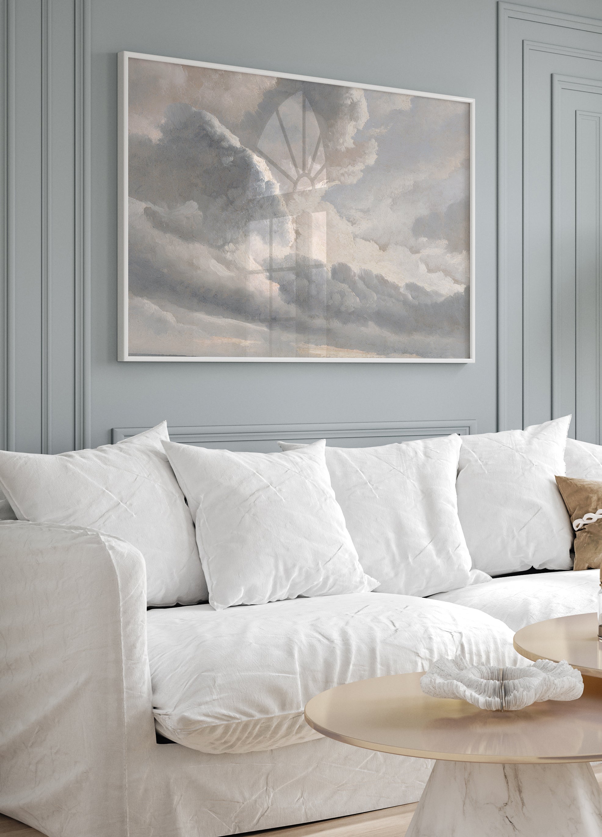 Study of Clouds with a Sunset Poster