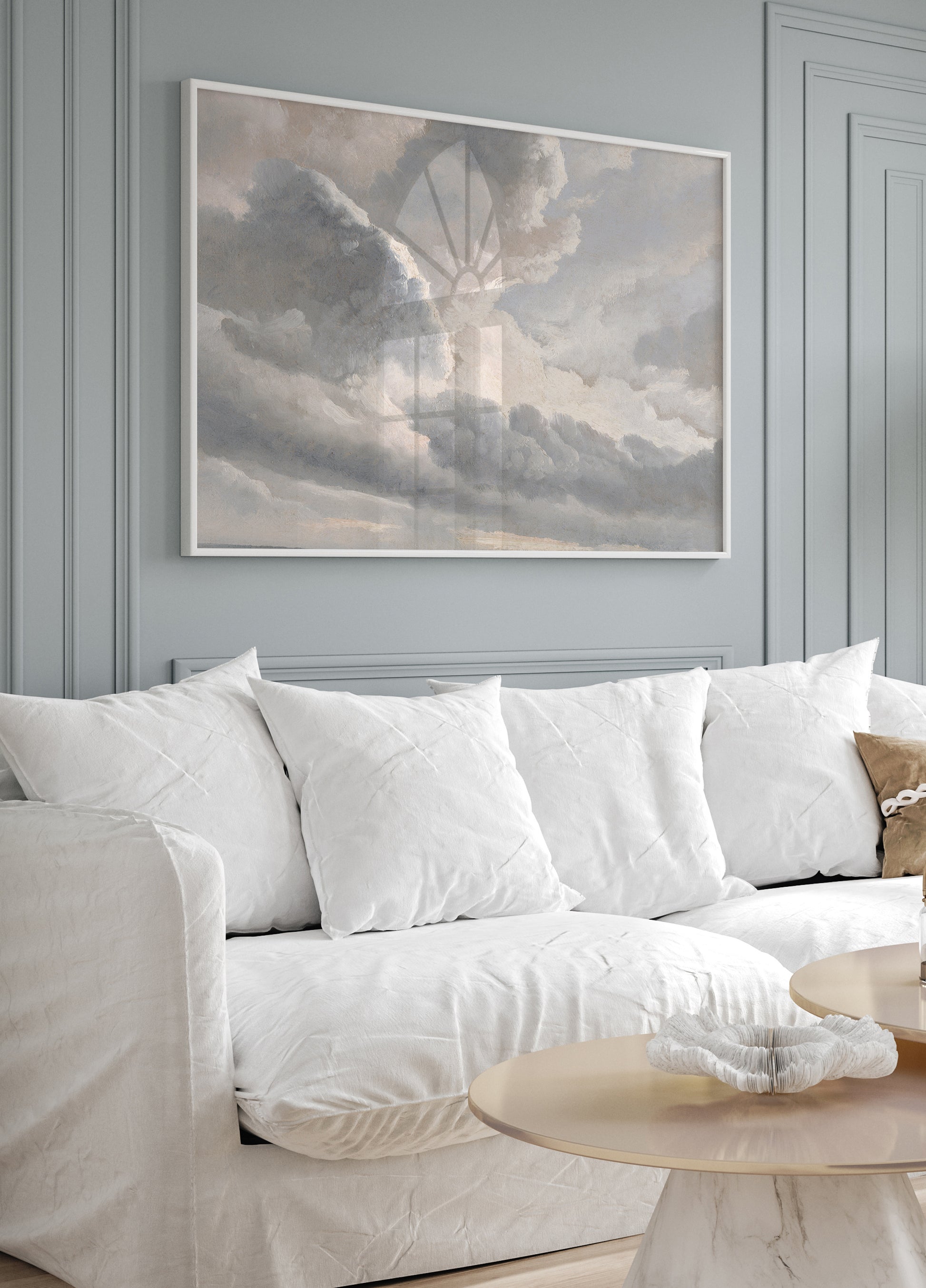 Study of Clouds with a Sunset Poster
