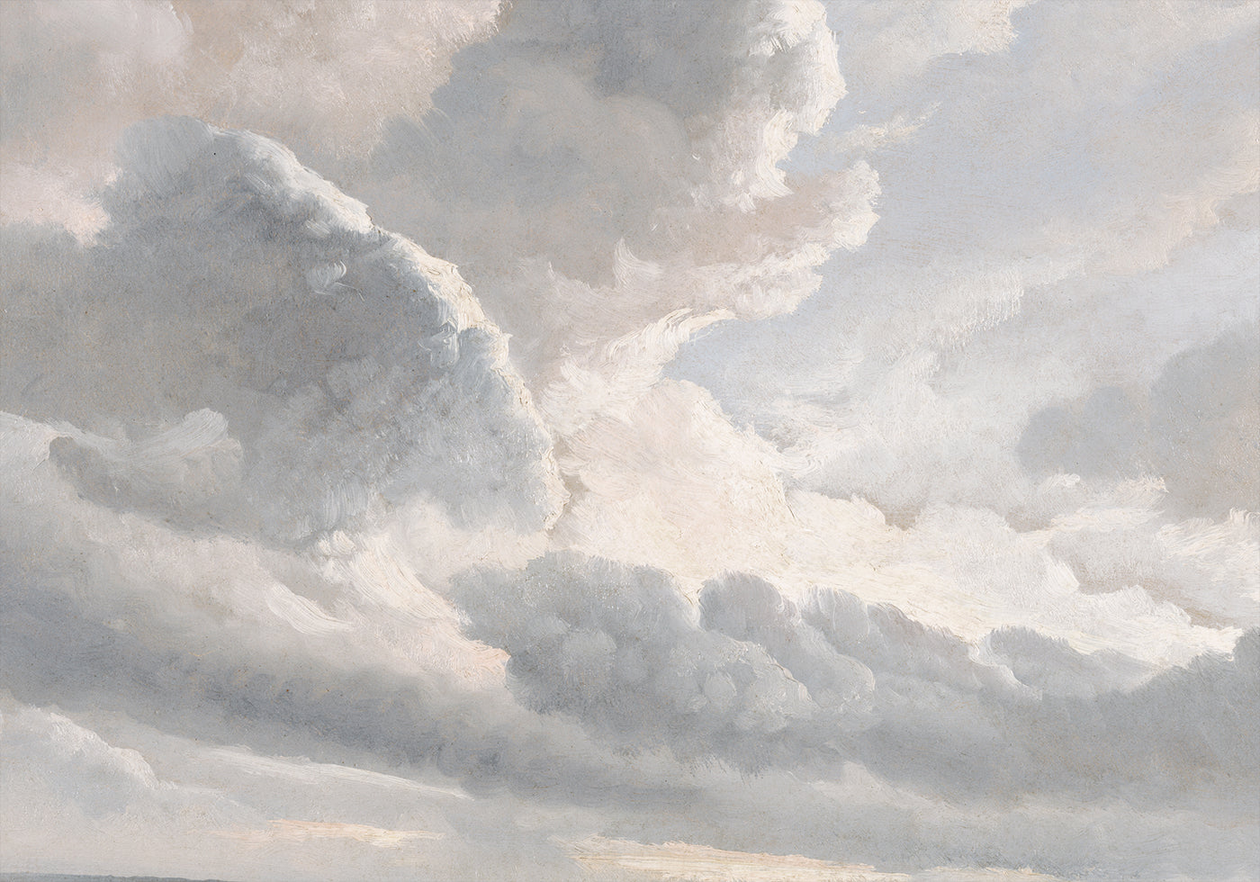 Study of Clouds with a Sunset Poster