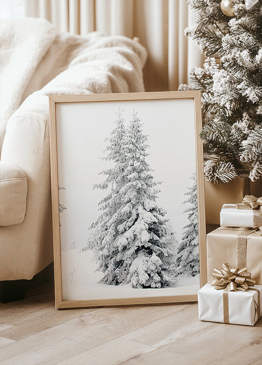 Snow-Covered Pine Trees Poster