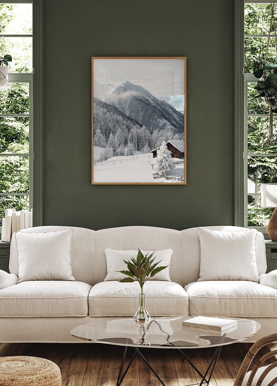 Snowy House In The Alps Poster