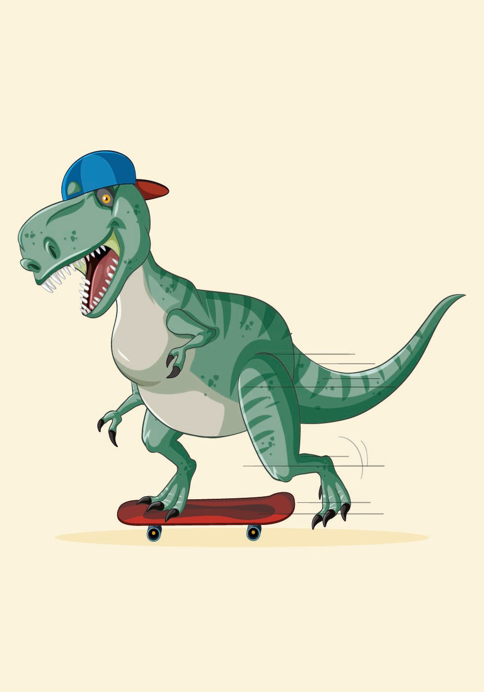 T-Rex Skateboarding Poster