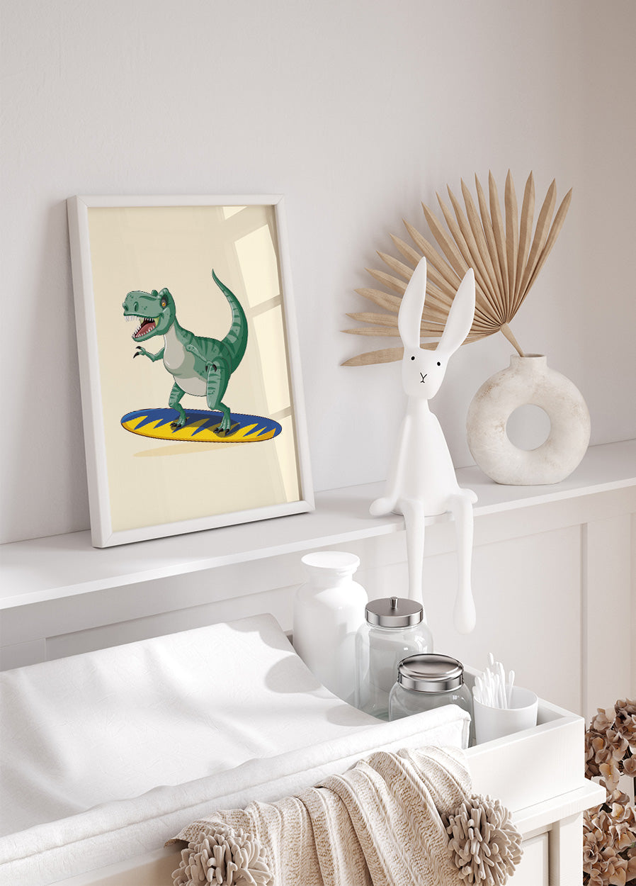 T-Rex Surfing Poster