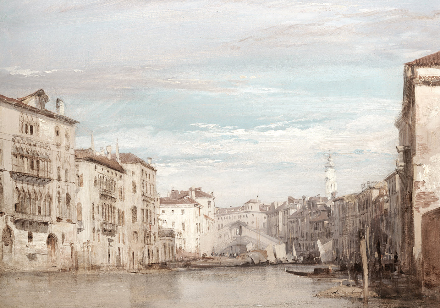 The Grand Canal Venice Looking Toward The Rialto By Richard Parkes Bonington Poster