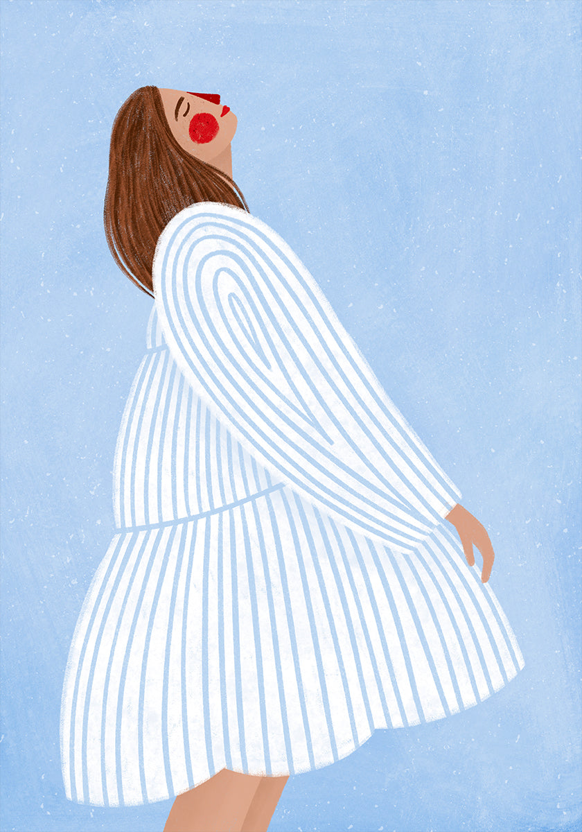 The Woman With the Blue Stripes Poster