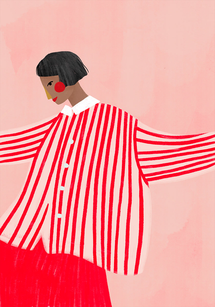 The Woman With the Red Stripes Poster